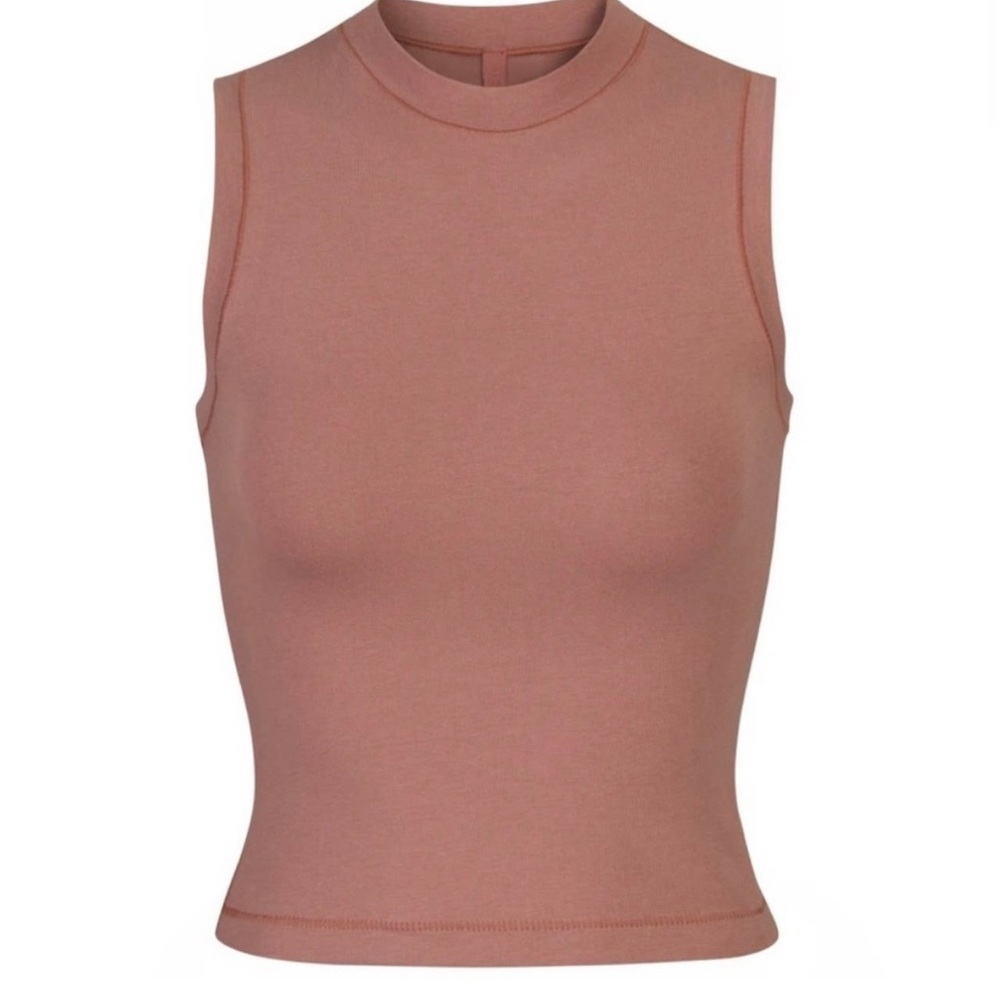 SKIMS Mock Neck Tank - Rose Clay S